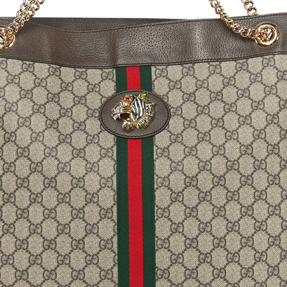Gucci GG Supreme Monogram Large Rajah Chain Tote Beige New Acero 9 of 11