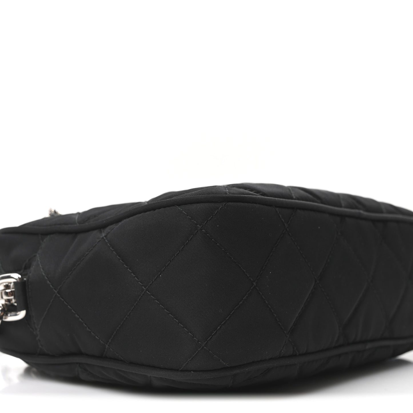 Nylon Tessuto Impuntu Quilted Bandoliera Crossbody Bag Black
