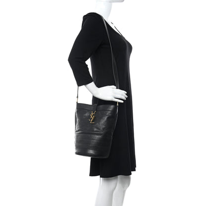 Saint Laurent Lambskin Seau Fermoir Bucket Bag Black 2 of 12