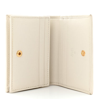 Gucci GG Supreme Monogram Azalea Calfskin Horsebit 1955 Card Case Wallet Beige Ebony Mystic White 5 of 11