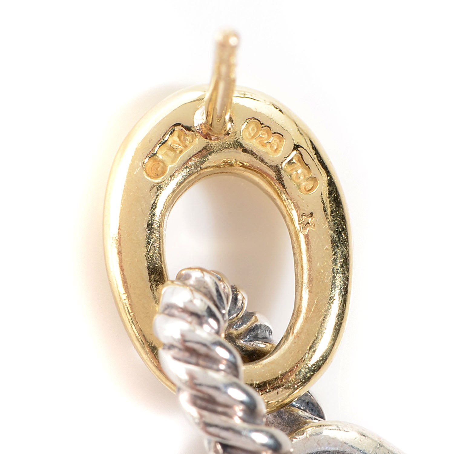 David Yurman Sterling Silver 18k Gold Cable Classics Drop Earrings 4 of 6