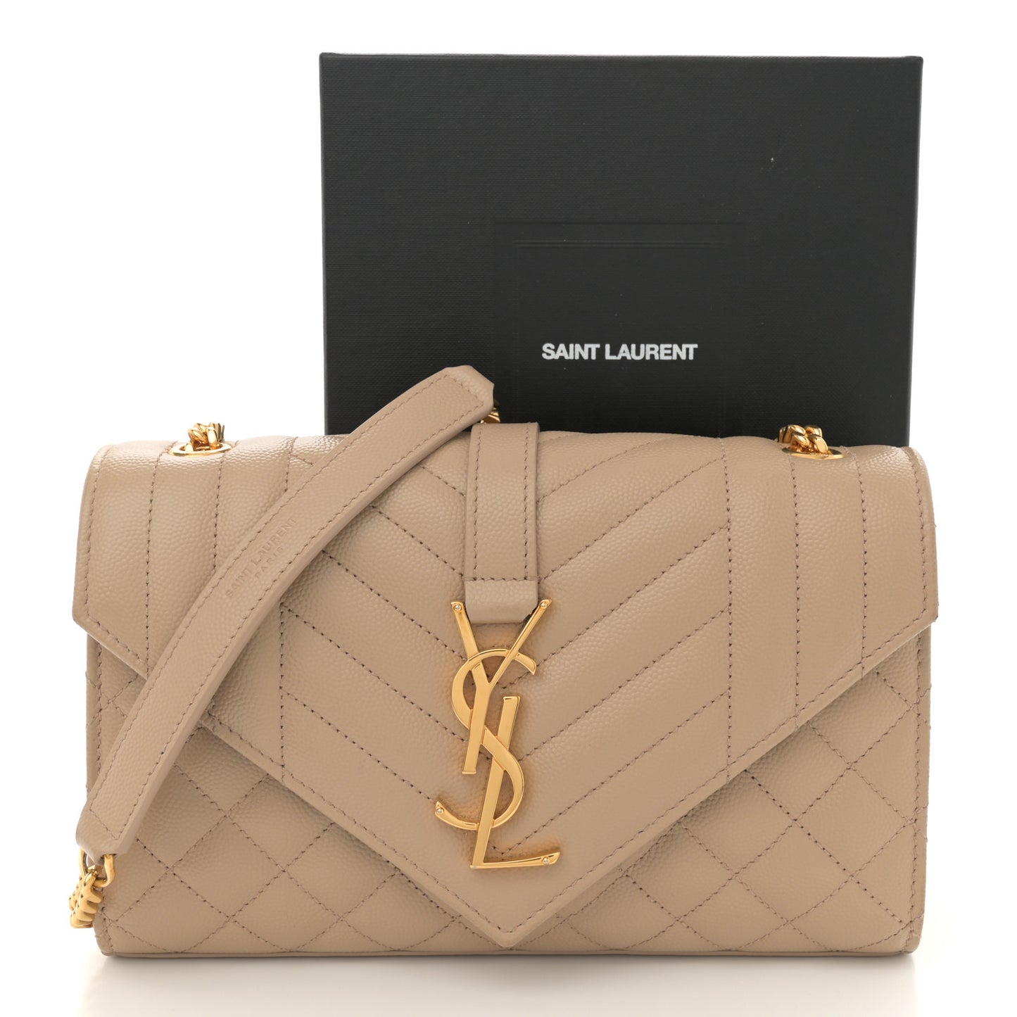 Grain De Poudre Textured Mixed Matelasse Triquilt Small Monogram Satchel Dark Beige