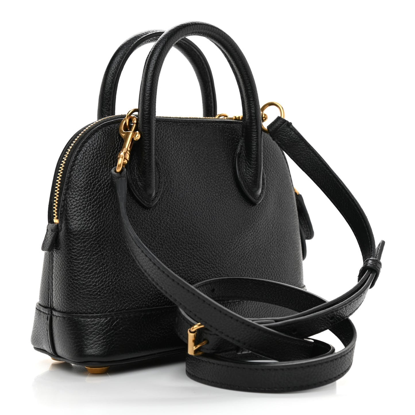Grained Calfskin XXS Ville Top Handle Bag Black