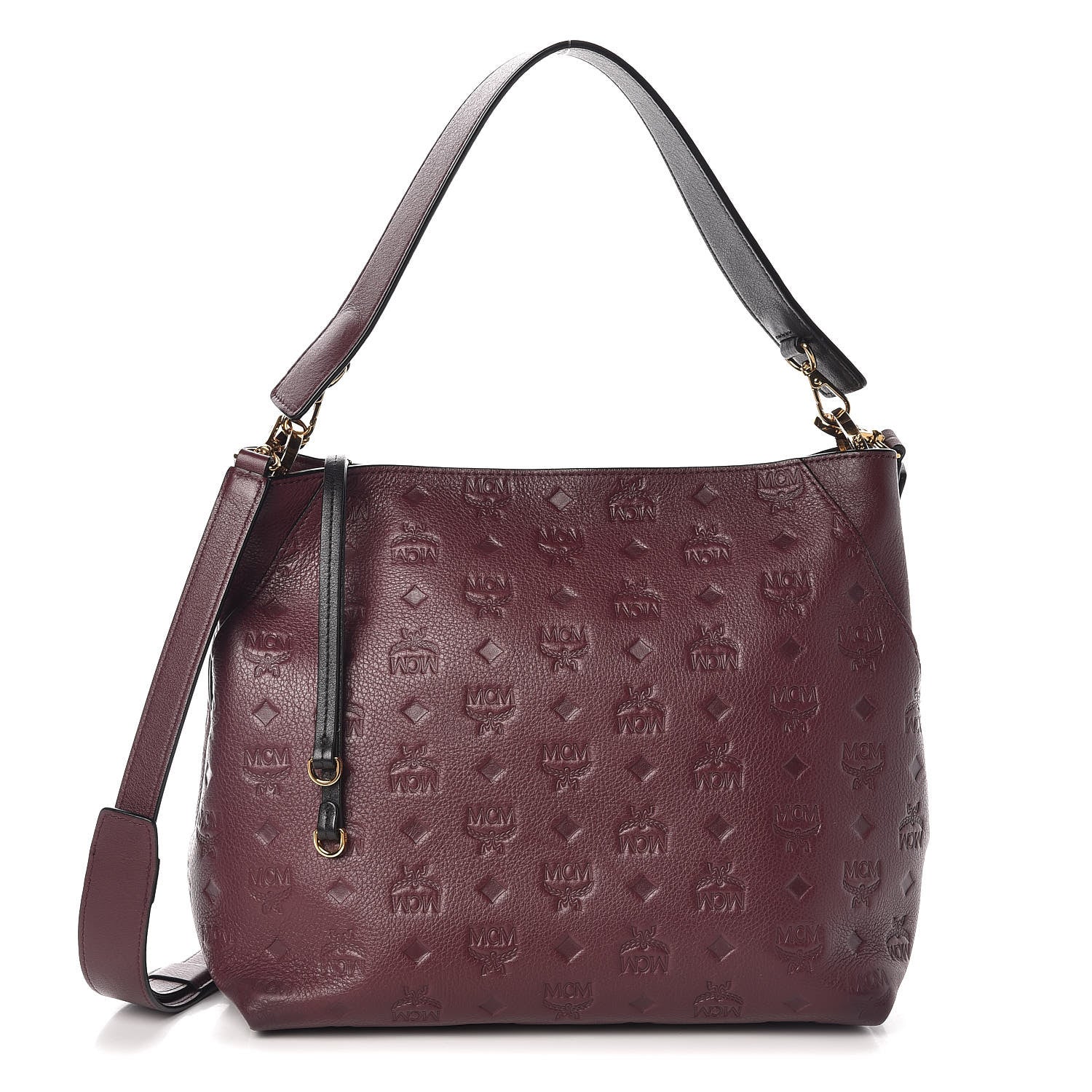 MCM Grained Calfskin Medium Klara Hobo Rustic Brown 1 of 9