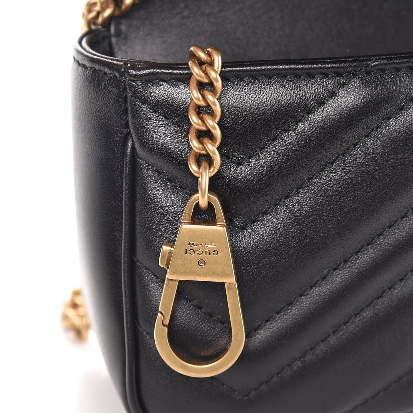 Calfskin Matelasse Super Mini GG Marmont Shoulder Bag Black