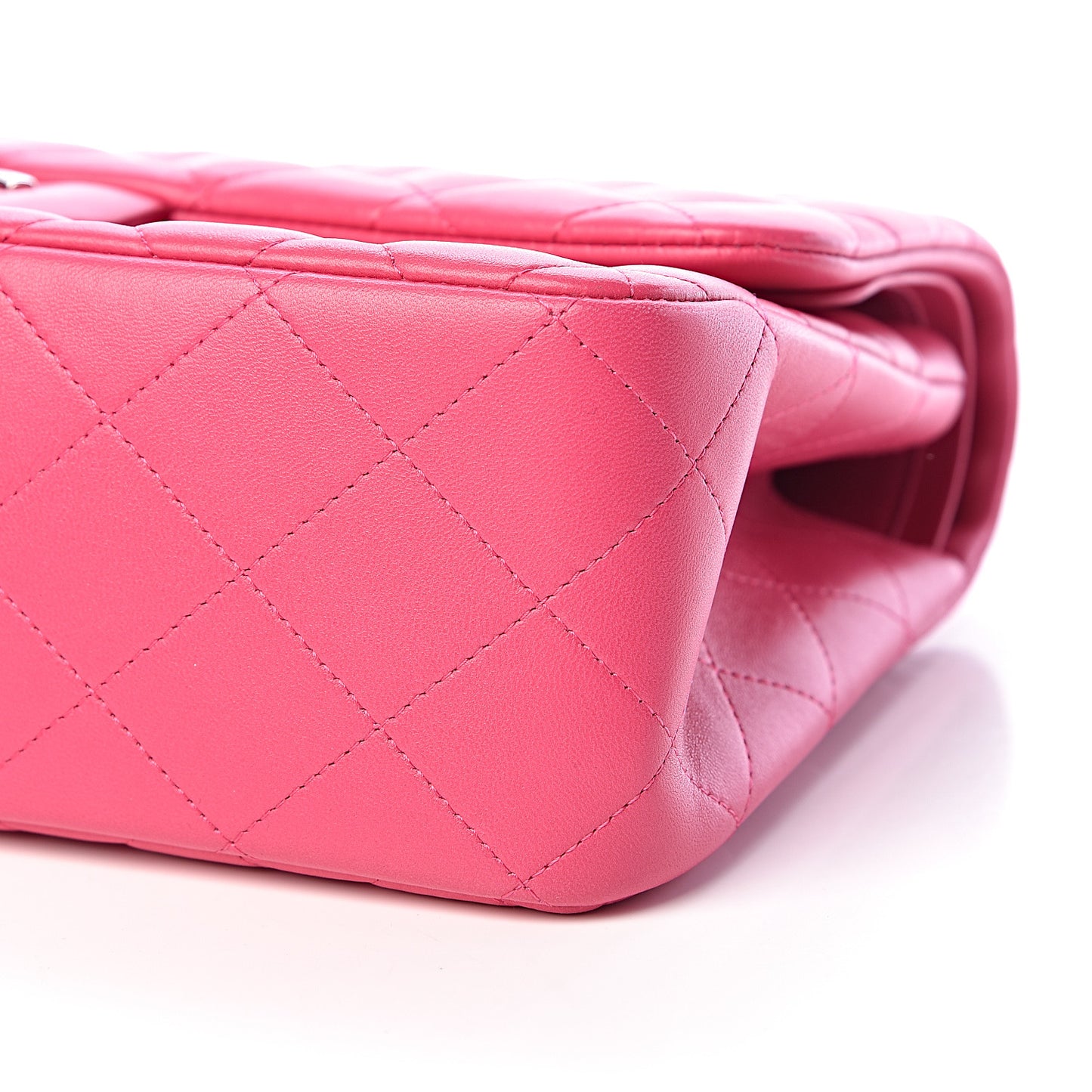 Lambskin Quilted Jumbo Double Flap Dark Pink