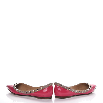 Valentino Garavani Patent Nappa Rockstud Ballerina Flats 38 Framboise Poudre 6 of 21