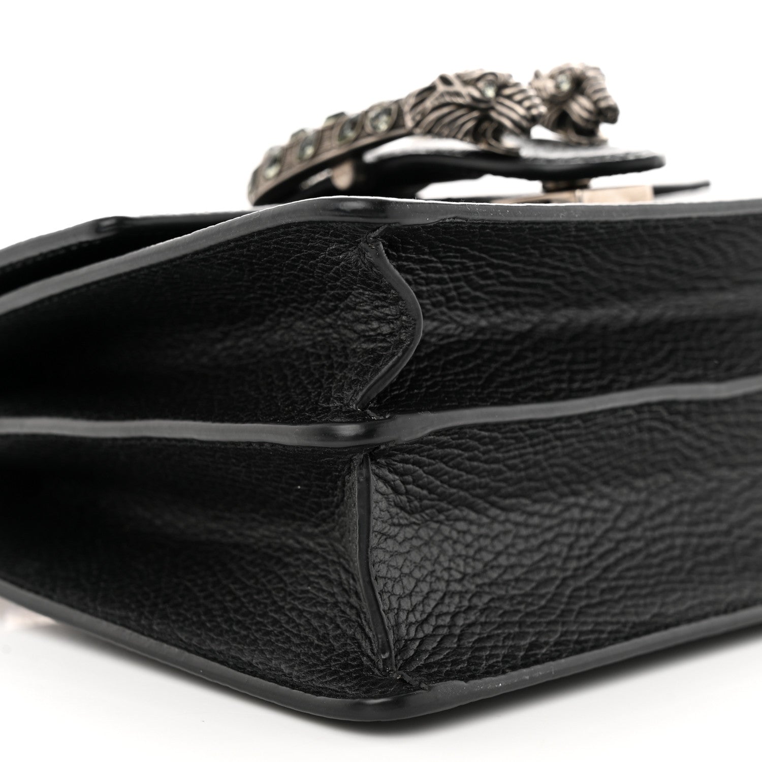 Gucci Dollar Calfskin Crystal Web Mini Dionysus Bamboo Top Handle Bag Black Black Diamond 9 of 11