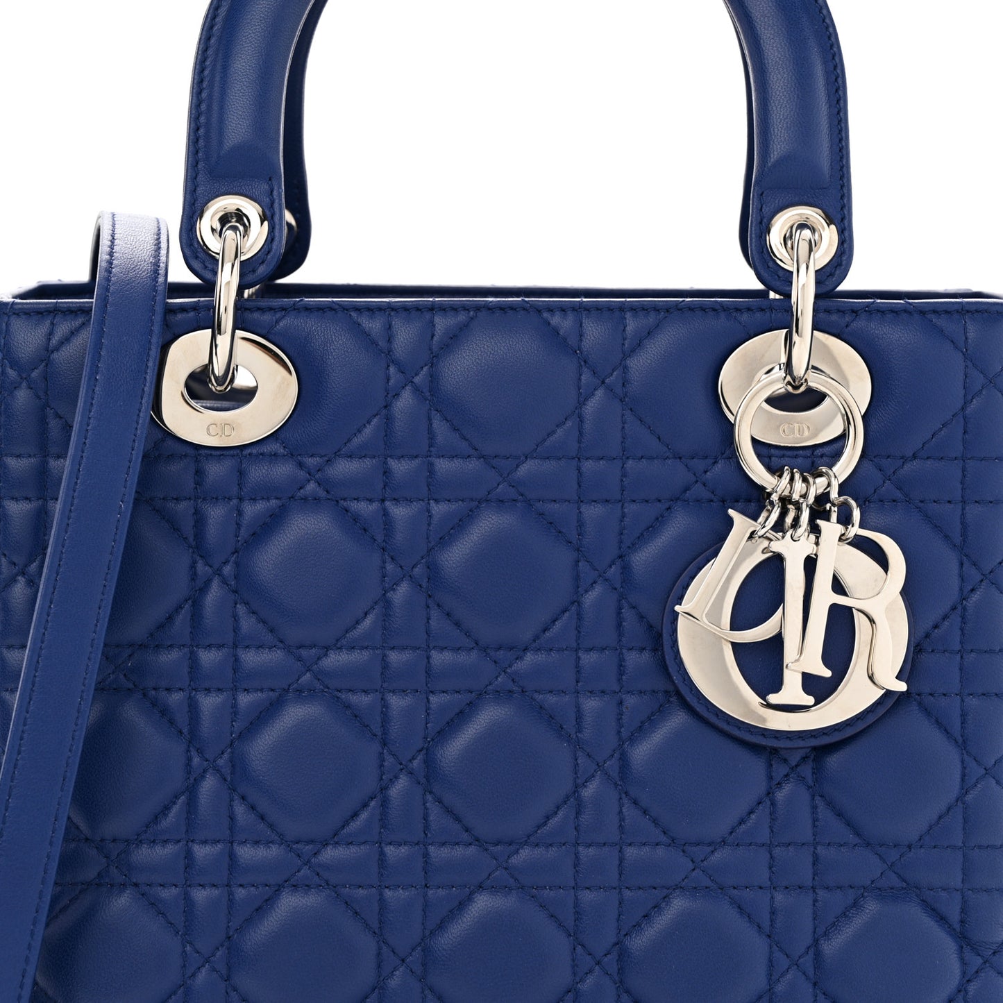 Lambskin Cannage Medium Lady Dior Blue