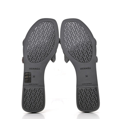 Hermes Rubber Aloha Sandals 36 Black 5 of 10