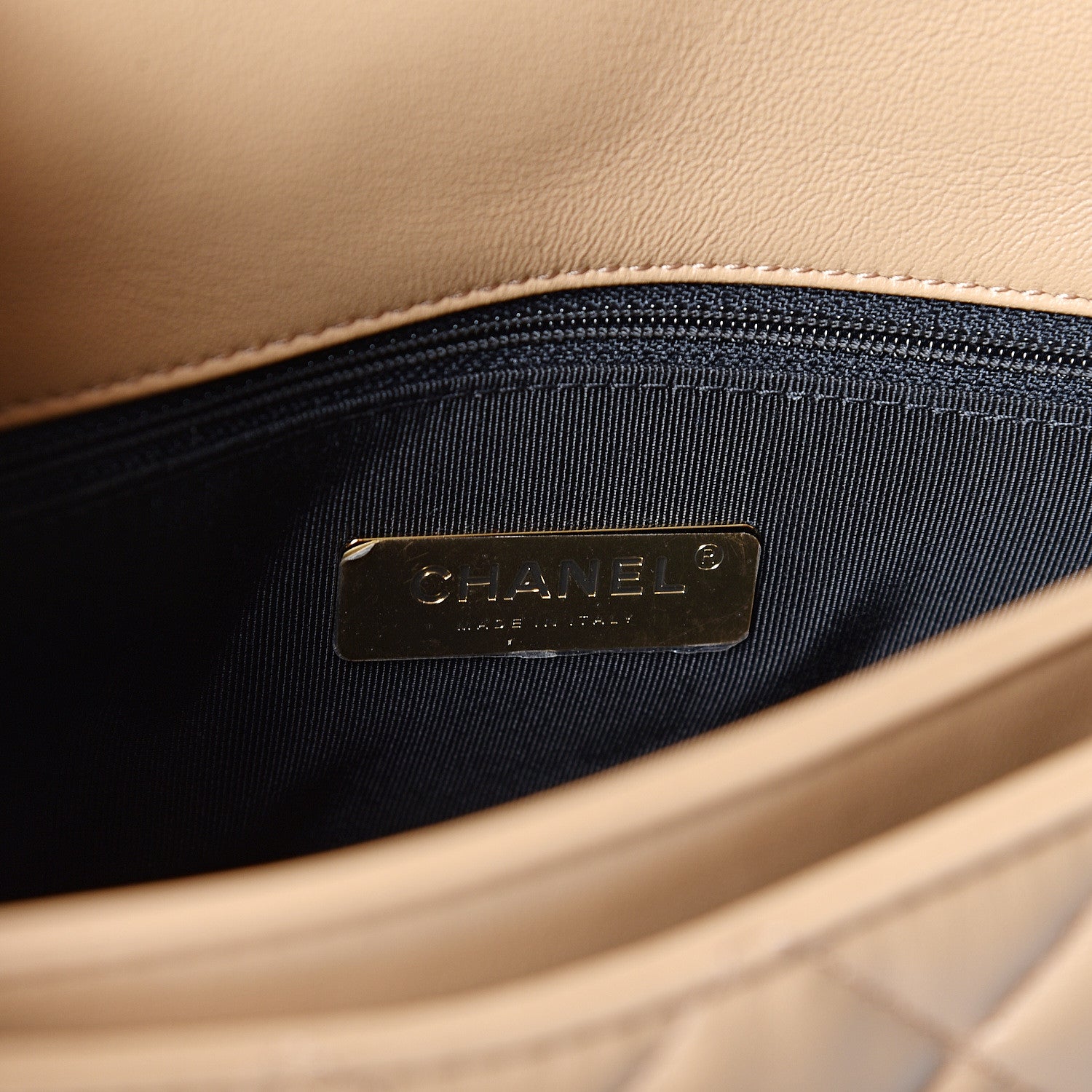 Chanel Lambskin Quilted Medium Linked In Flap Beige 5 of 9