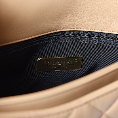 Chanel Lambskin Quilted Medium Linked In Flap Beige 5 of 9