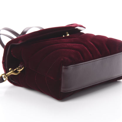 Saint Laurent Velvet Y Quilted Monogram Toy Loulou Crossbody Bag French Burgundy 5 of 8