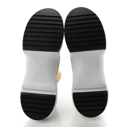 Louis Vuitton Glitter Stretch Textile Monogram LV Archlight Sneaker Boots 38.5 Gold Black 5 of 8