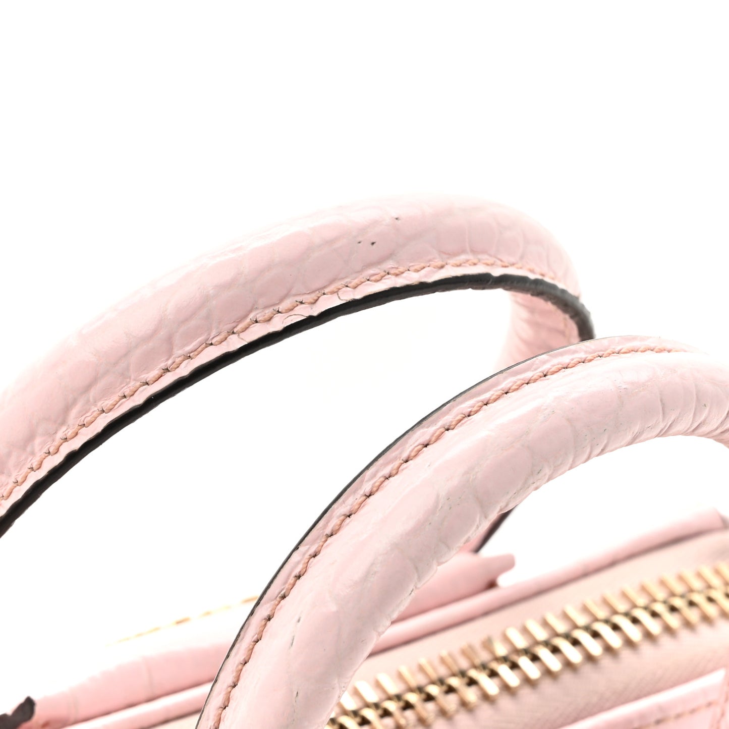 Calfskin Crocodile Embossed Mini Antigona Pink
