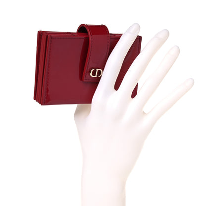 Christian Dior Patent Calfskin 30 Montaigne Gusseted Card Holder Red 2 of 9
