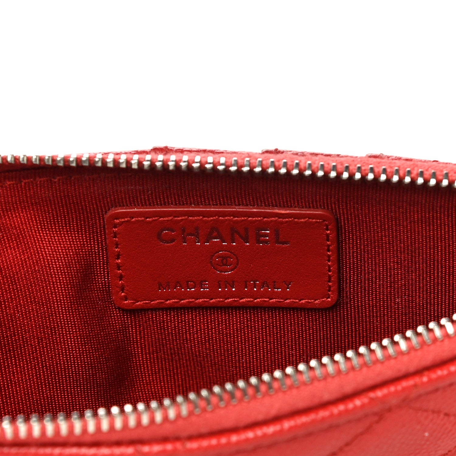 Chanel Caviar Quilted Classic Flat Wallet Pouch Red 5 of 12