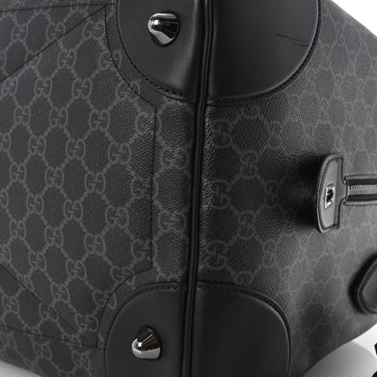 Gucci GG Supreme Monogram Calfskin GG Emblem Medium Duffle Bag Black 9 of 9