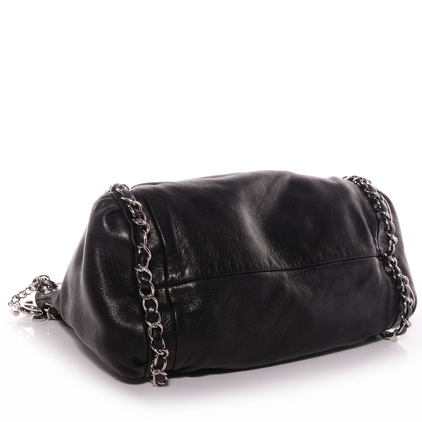 Lambskin Small Sharpei Shoulder Bag Black