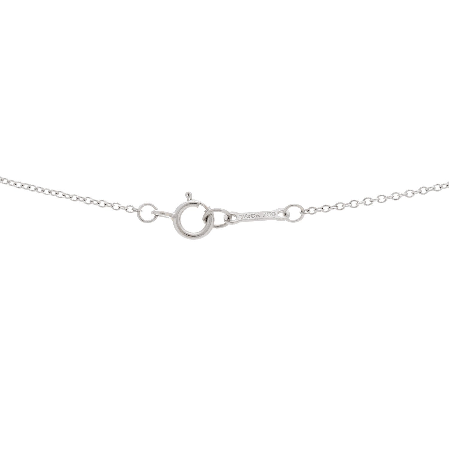 Tiffany 18K White Gold Diamond Cut Out Heart Pendant Necklace 4 of 6