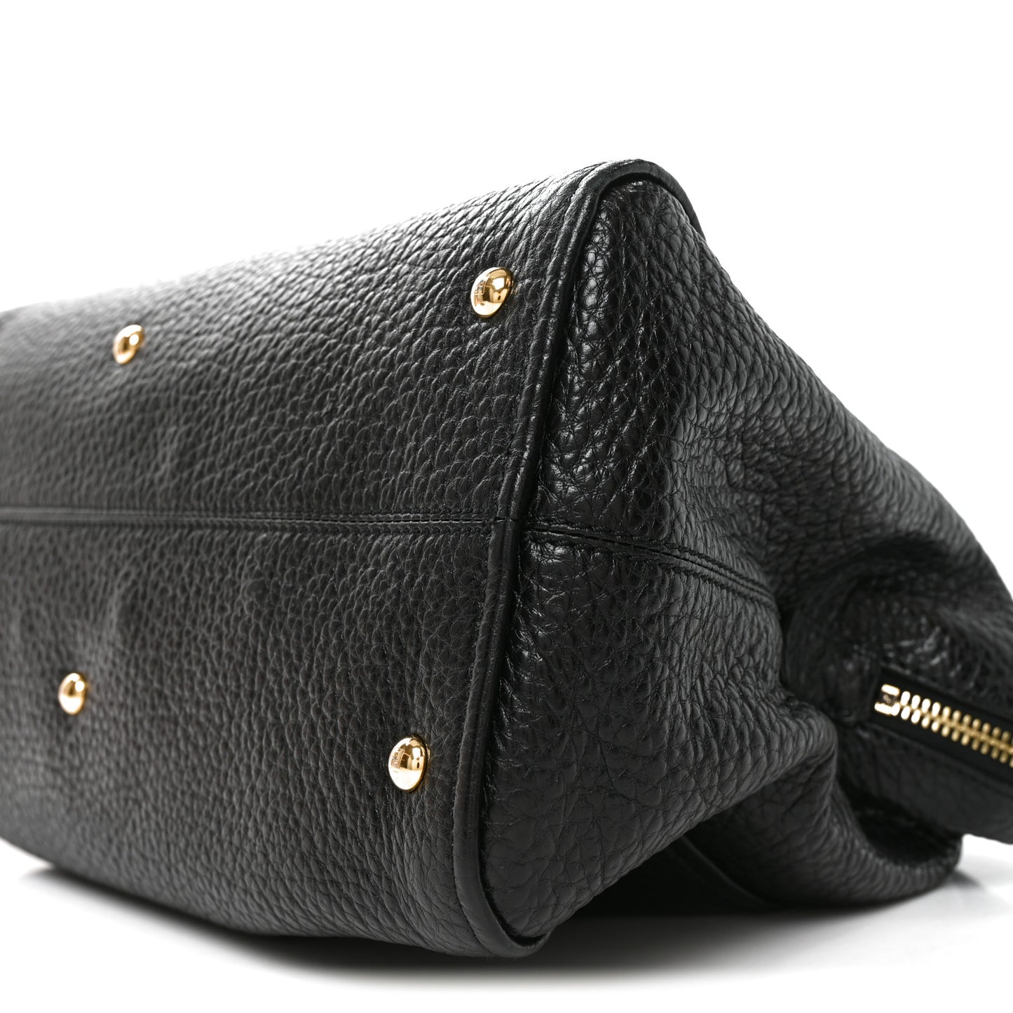 Pebbled Calfskin Large Chameleon Tote  Black