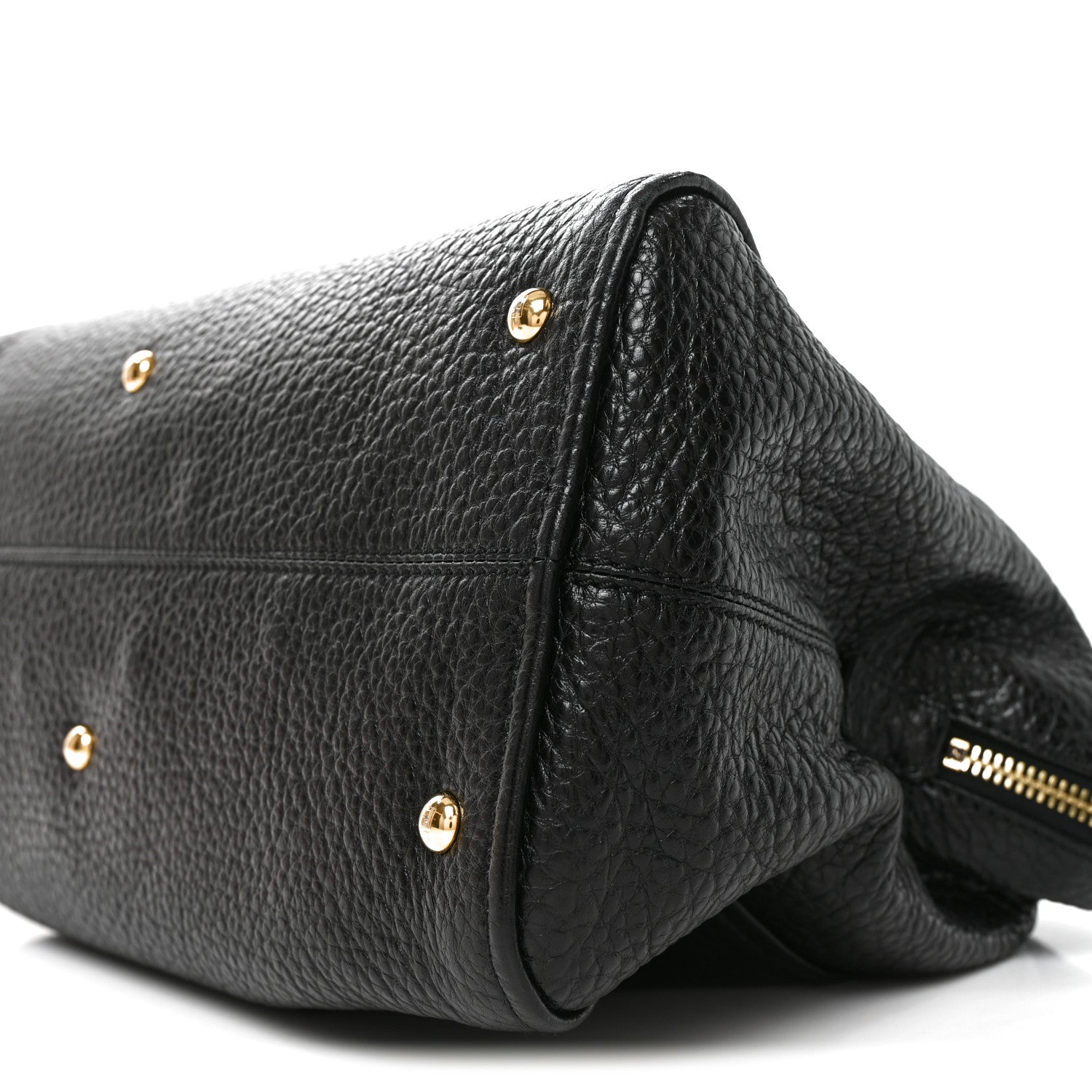 Fendi Pebbled Calfskin Large Chameleon Tote  Black 18 of 19