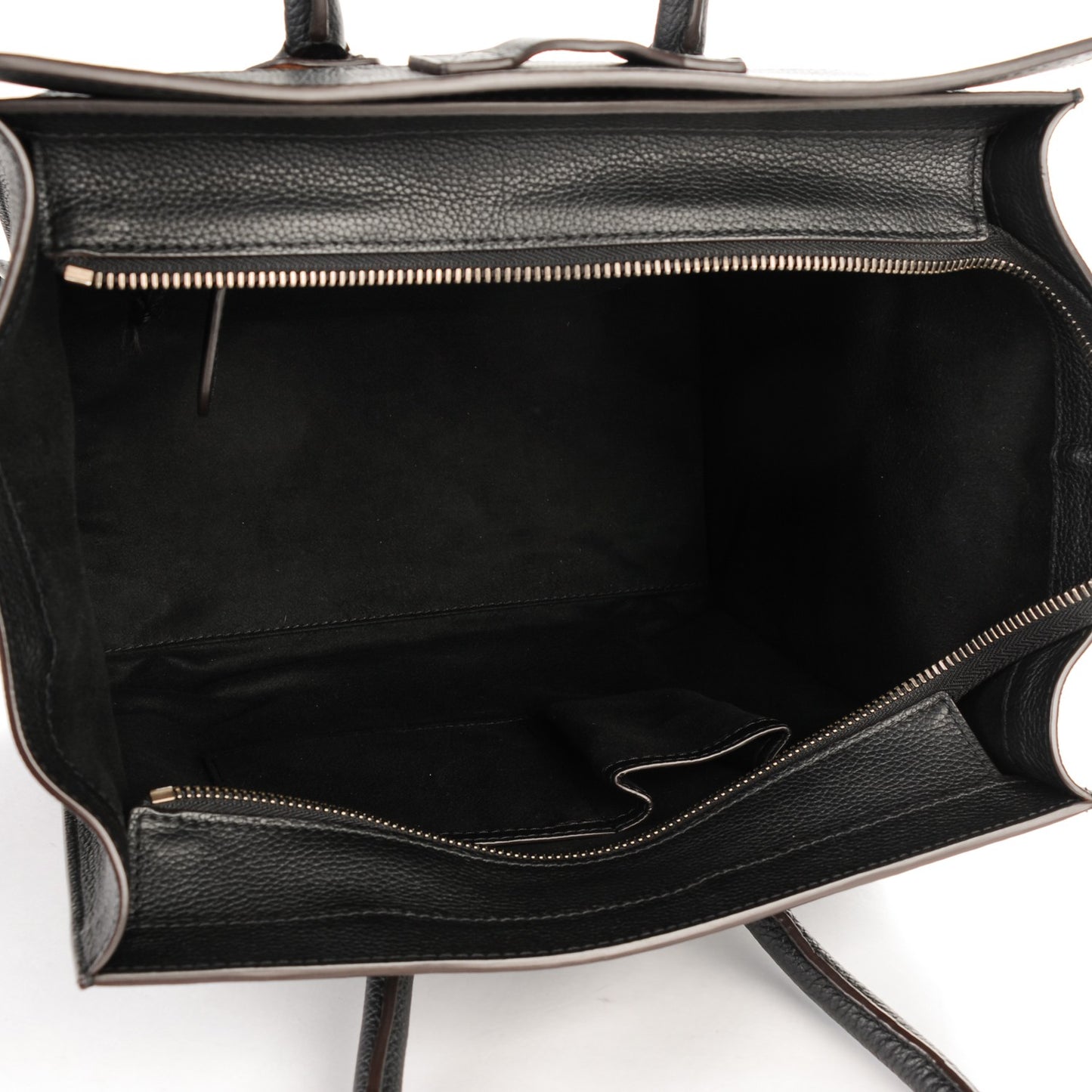 Drummed Calfskin Mini Luggage Black