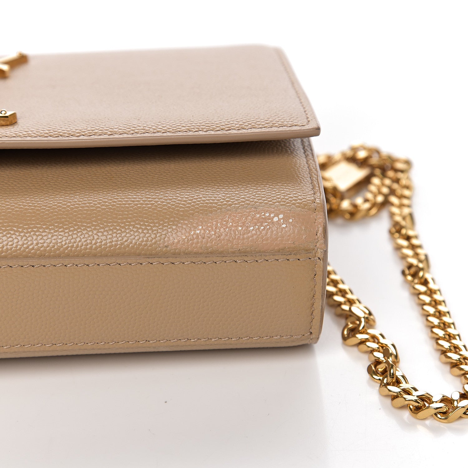 Saint Laurent Grain De Poudre Small Monogram Kate Satchel Nude Powder 7 of 11