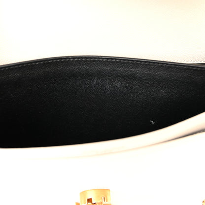 Saint Laurent Calfskin Monogram Cassandra Clasp Bag Porcellana 7 of 14