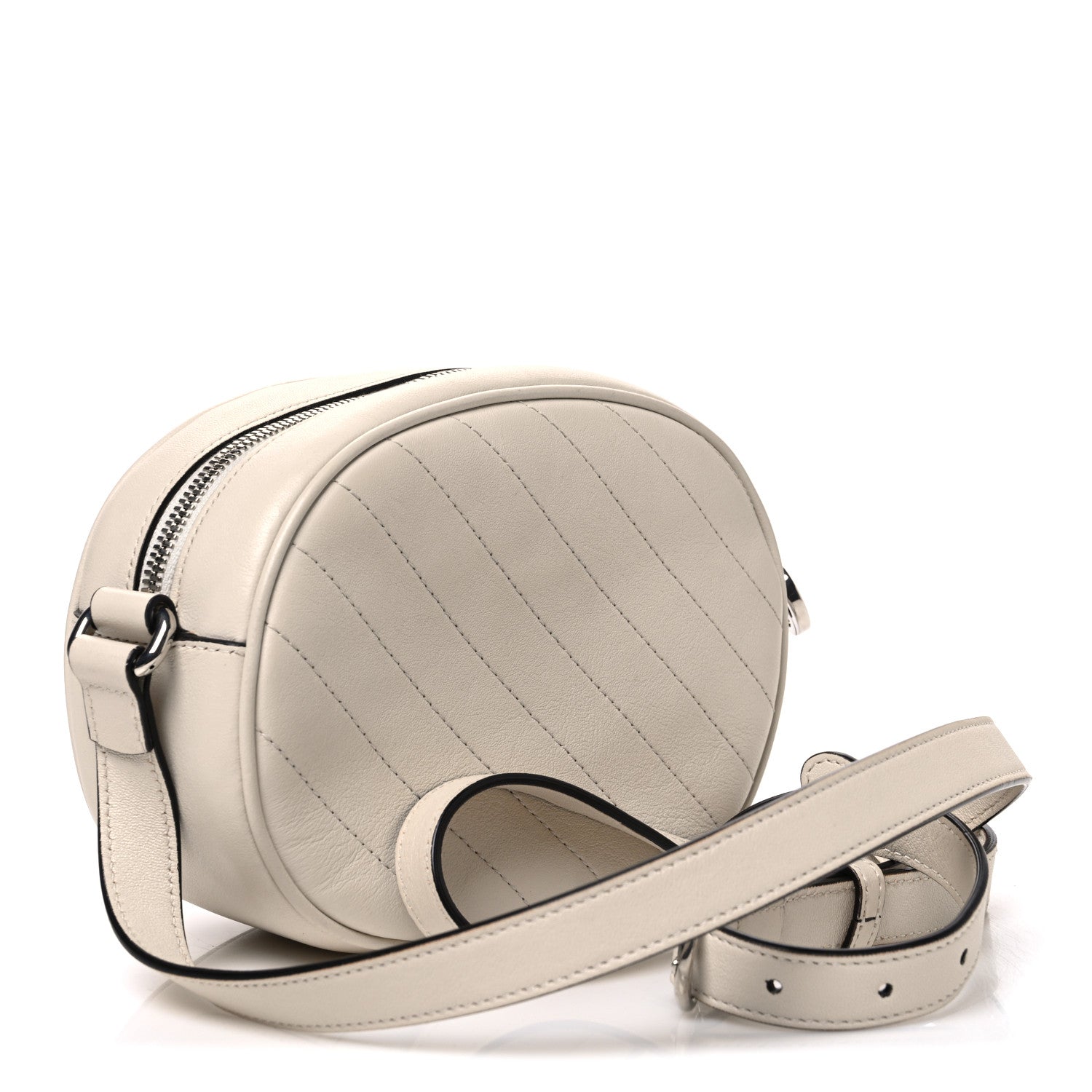Gucci Sakai Be Green Calfskin Diagonal Stitched Mini Blondie Shoulder Bag Mystic White 2 of 9