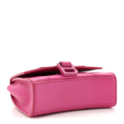 Balenciaga Grained Calfskin Tonal B Hourglass Top Handle Bag Mini Fuchsia 4 of 15