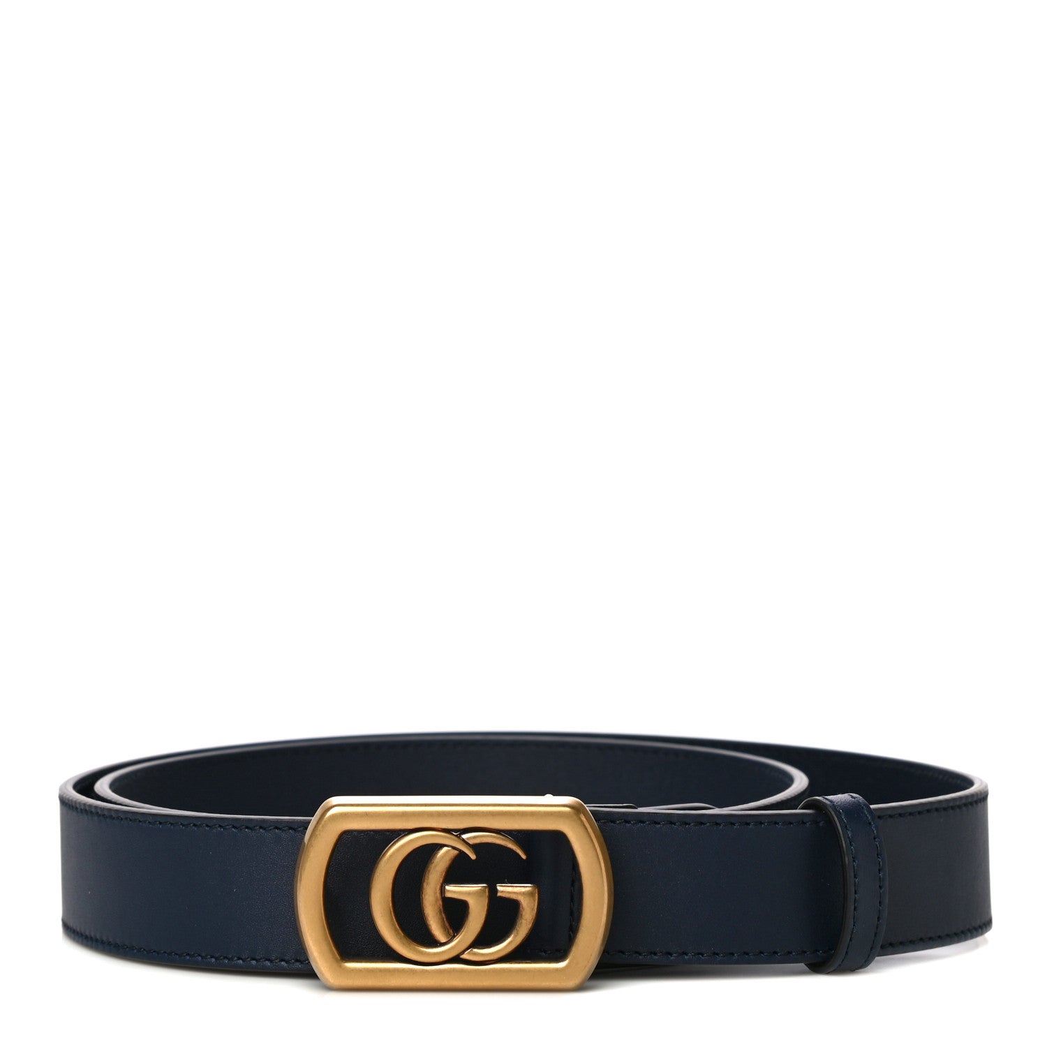 Gucci Calfskin Framed Double G Belt 100 40 Blue 1 of 7