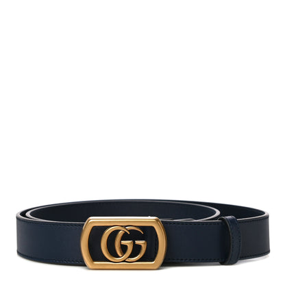 Gucci Calfskin Framed Double G Belt 100 40 Blue 1 of 7
