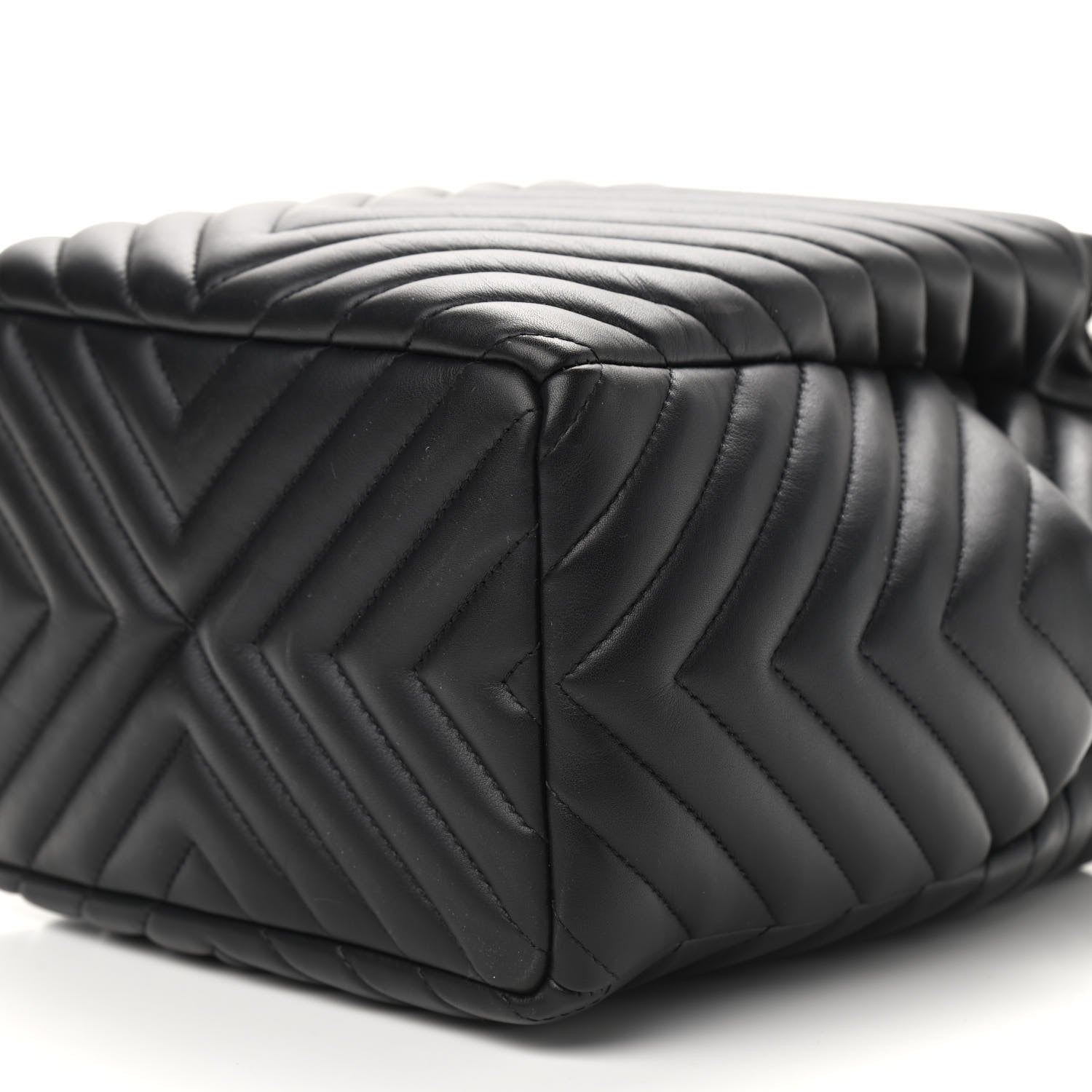 Chanel Lambskin Chevron Small Urban Spirit Drawstring Bag Black 9 of 9