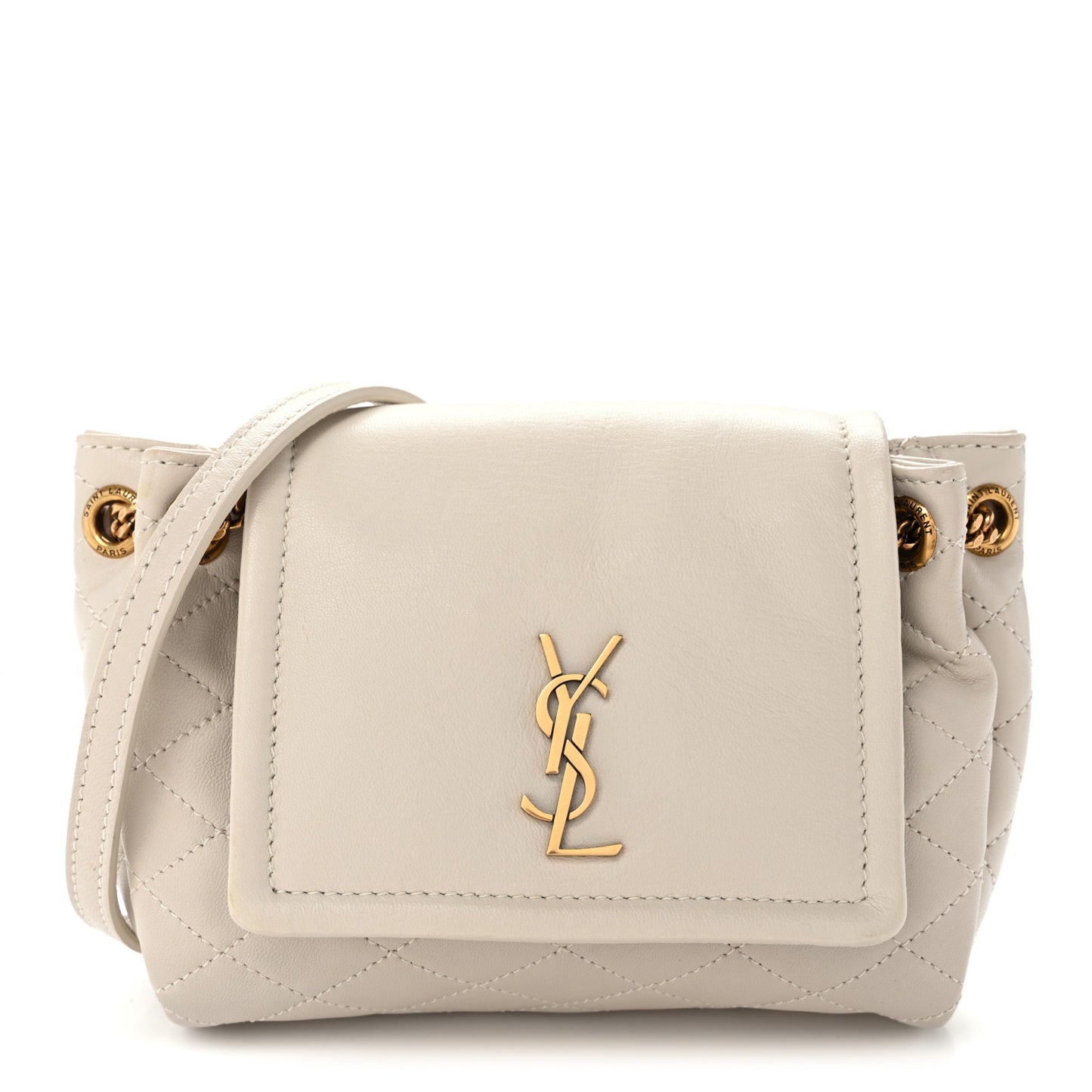Lambskin Quilted Monogram Mini Nolita Crema Soft