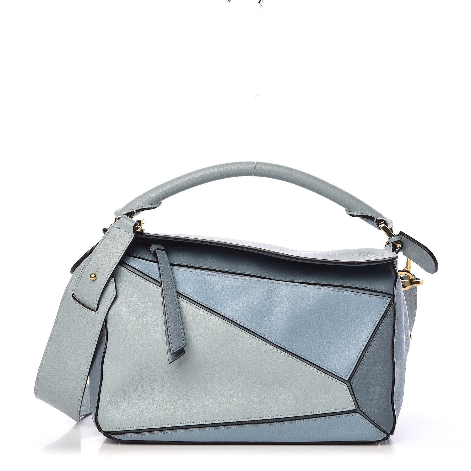 Loewe Calfskin Small Puzzle Bag Aqua Light Blue Stone Blue 1 of 15
