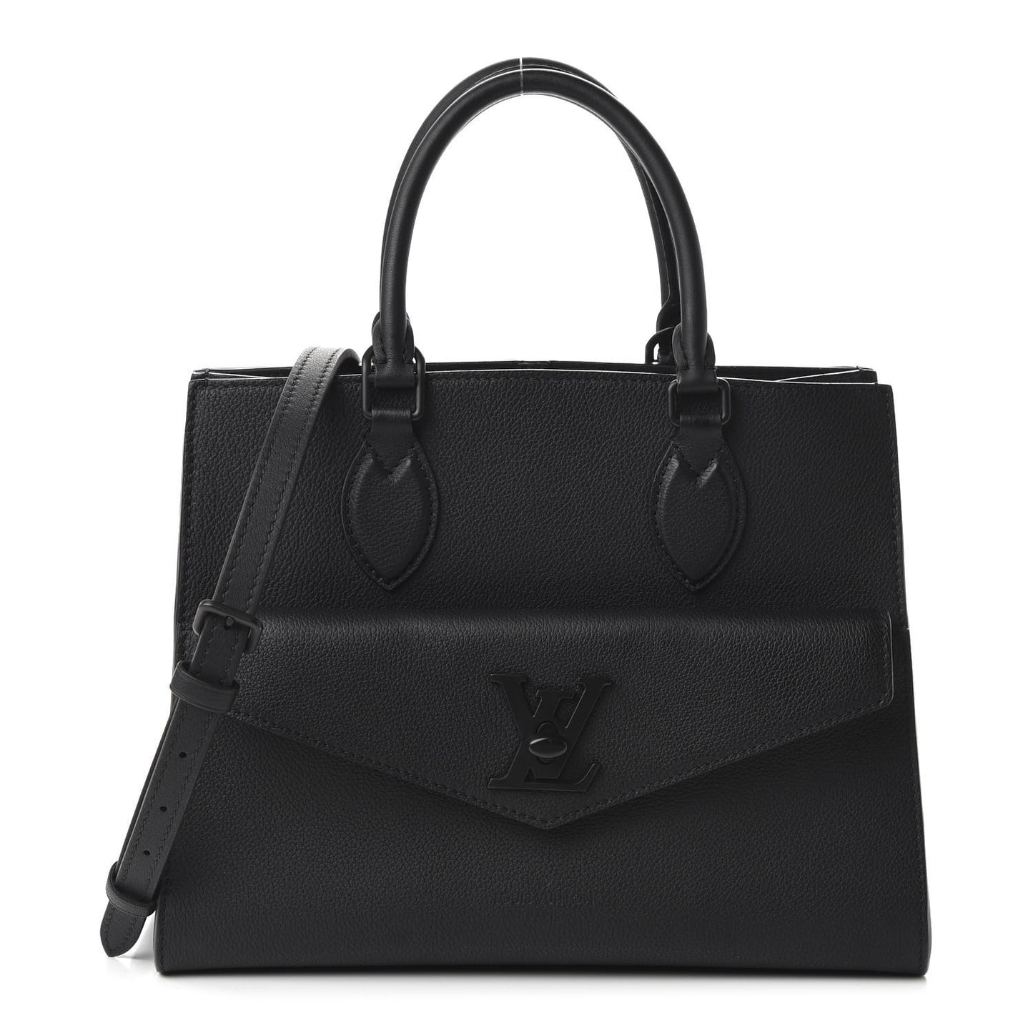 Soft Calfskin Lockme Tote PM Black