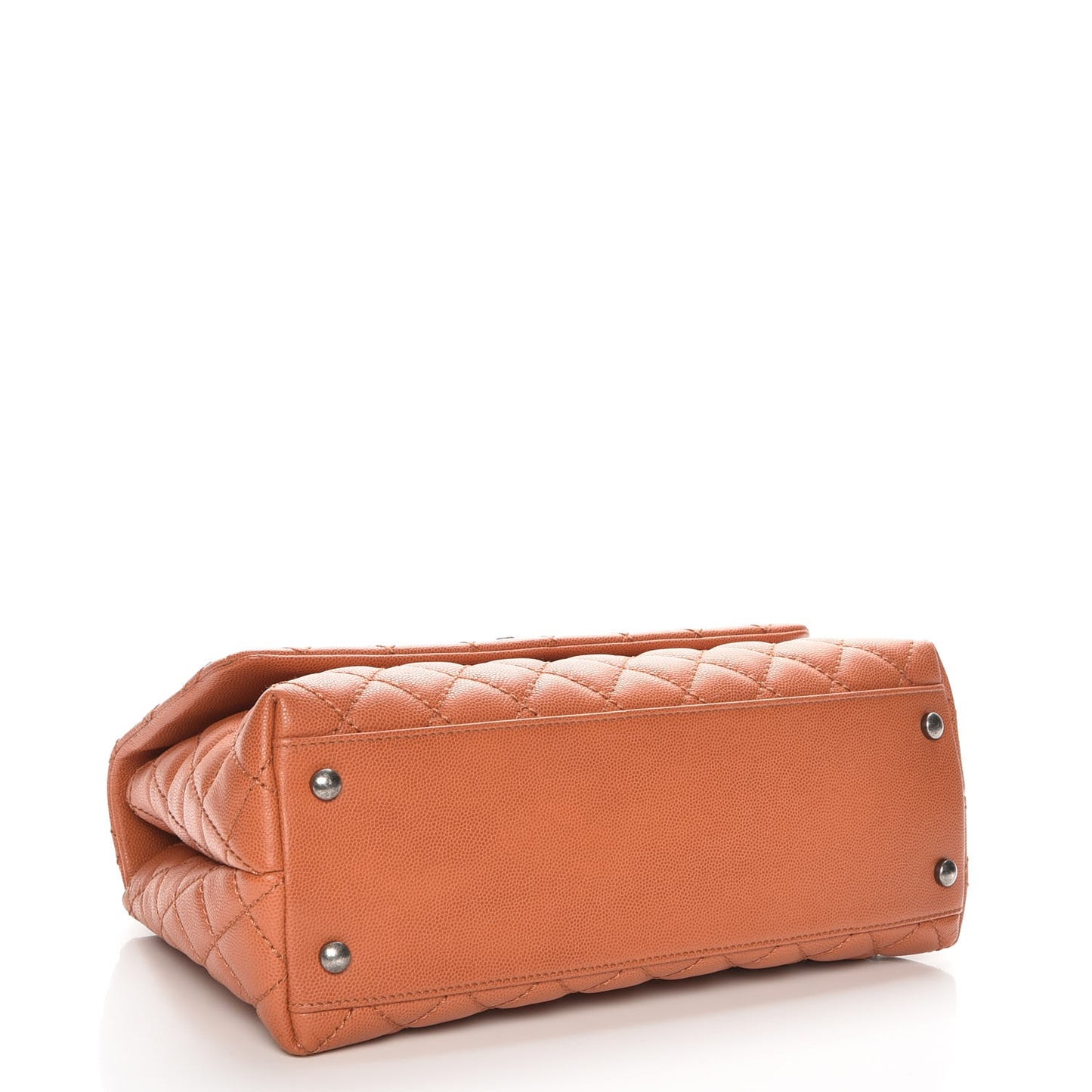 Caviar Quilted Small Coco Handle Flap Orange