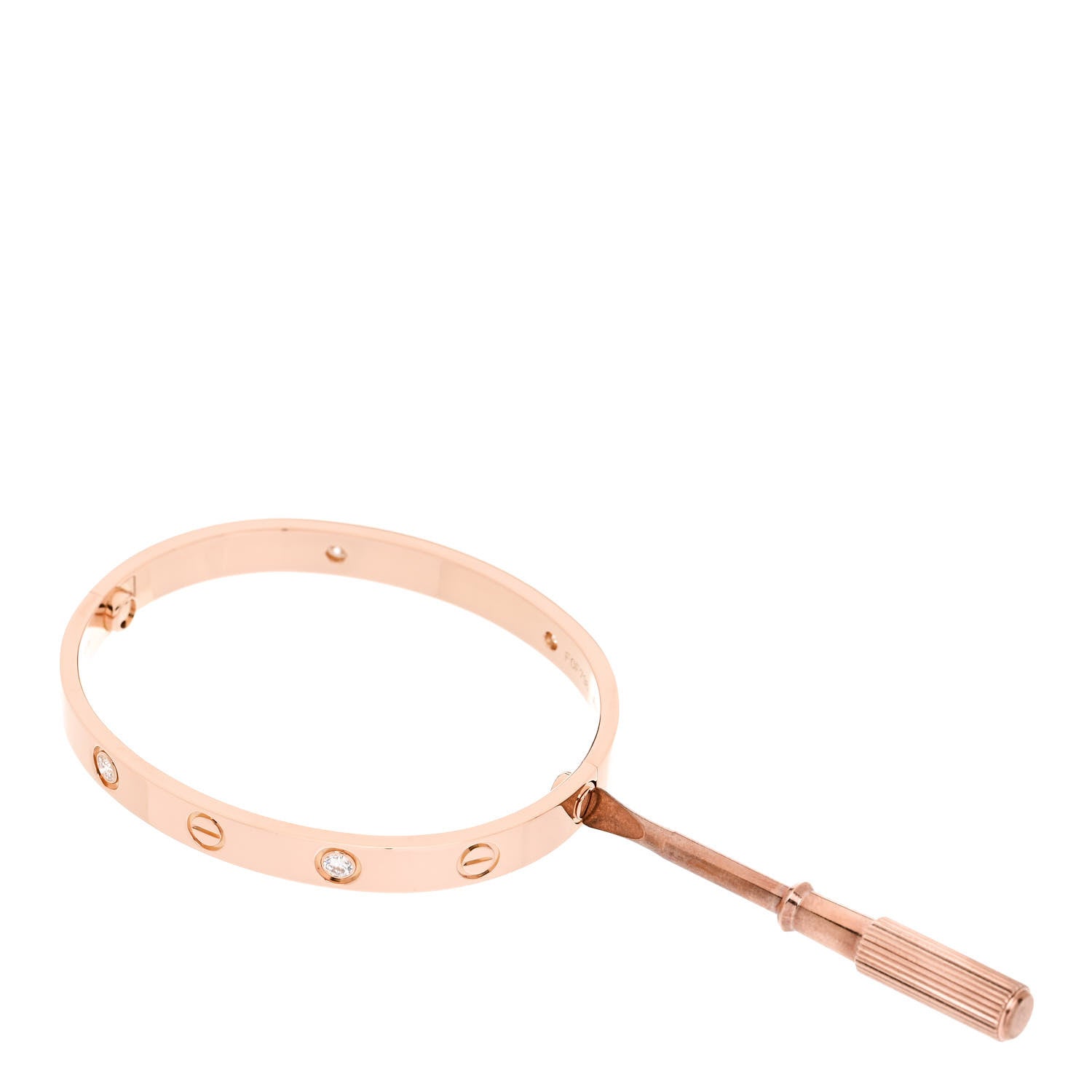 Cartier 18K Pink Gold 4 Diamond LOVE Bracelet 16 3 of 6