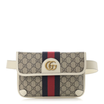 Gucci GG Supreme Monogram Web Small Ophidia Belt Bag 100 40 Brown White 1 of 11