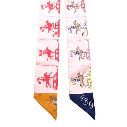 Hermes Silk Parade CG Twilly Rose Pale Marine Multicolor 2 of 4