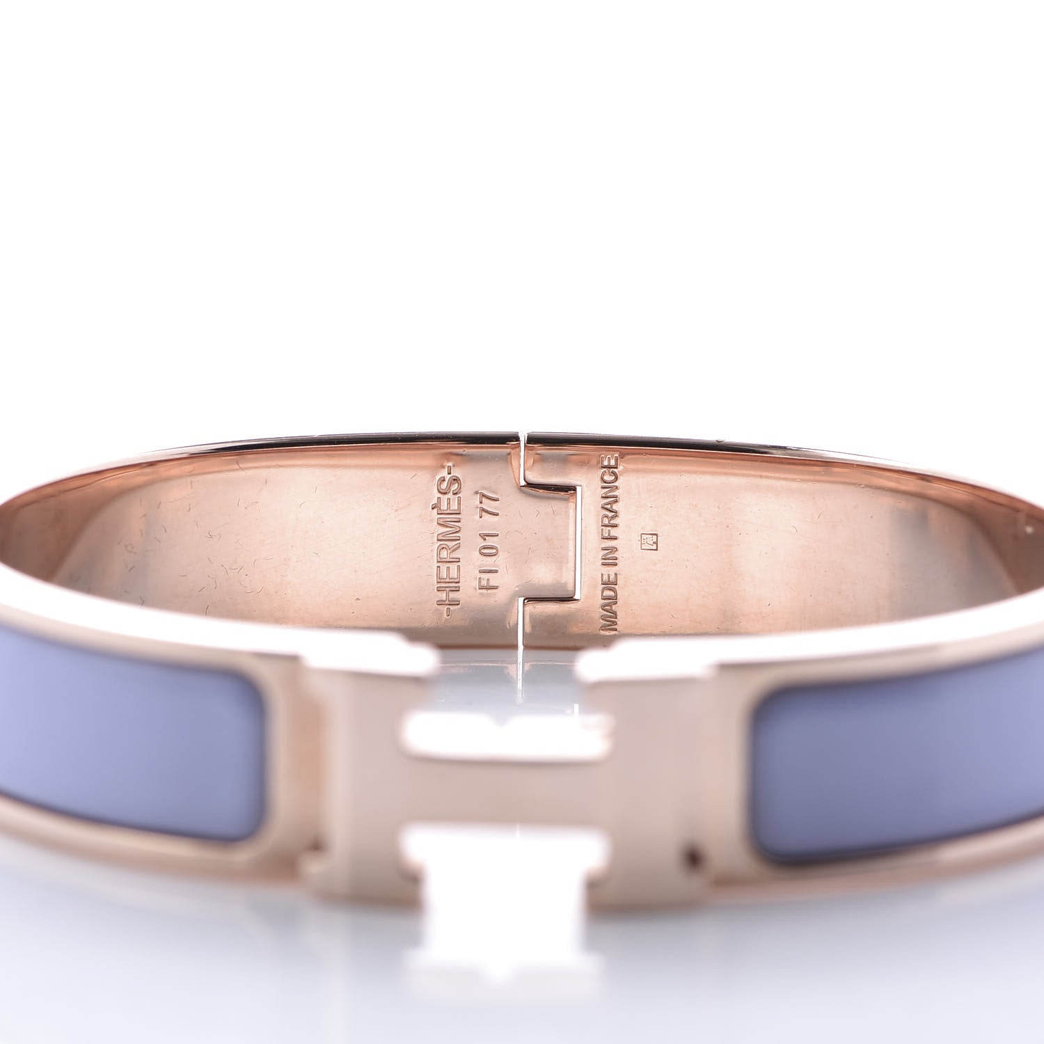 Hermes Enamel Narrow Clic Clac H Bracelet PM Parme 3 of 4