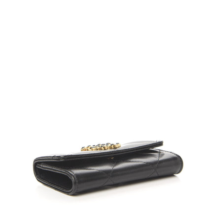 Chanel Lambskin Quilted Chanel 19 Flap Card Holder Black 3 of 9