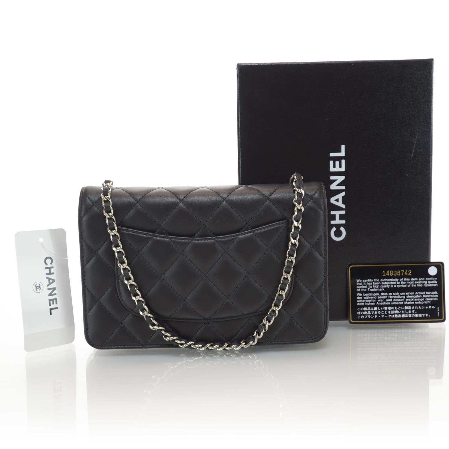 Chanel Lambskin Quilted Wallet On Chain Black 3 of 8