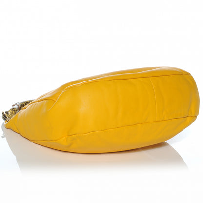 Jimmy Choo Leather Snake Trim Sky Hobo Yellow 4 of 8