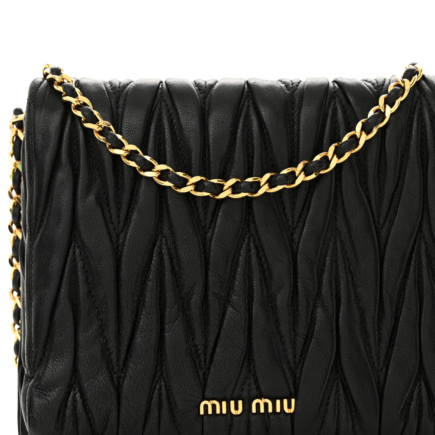Nappa Matelasse Chain Crossbody Black