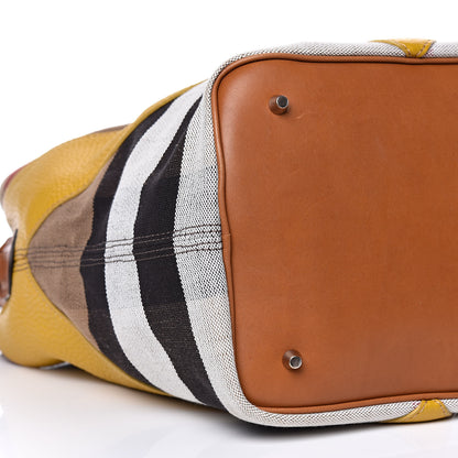 Burberry Canvas Mega Check Calfskin Chevron Medium Hobo Multicolor 5 of 14