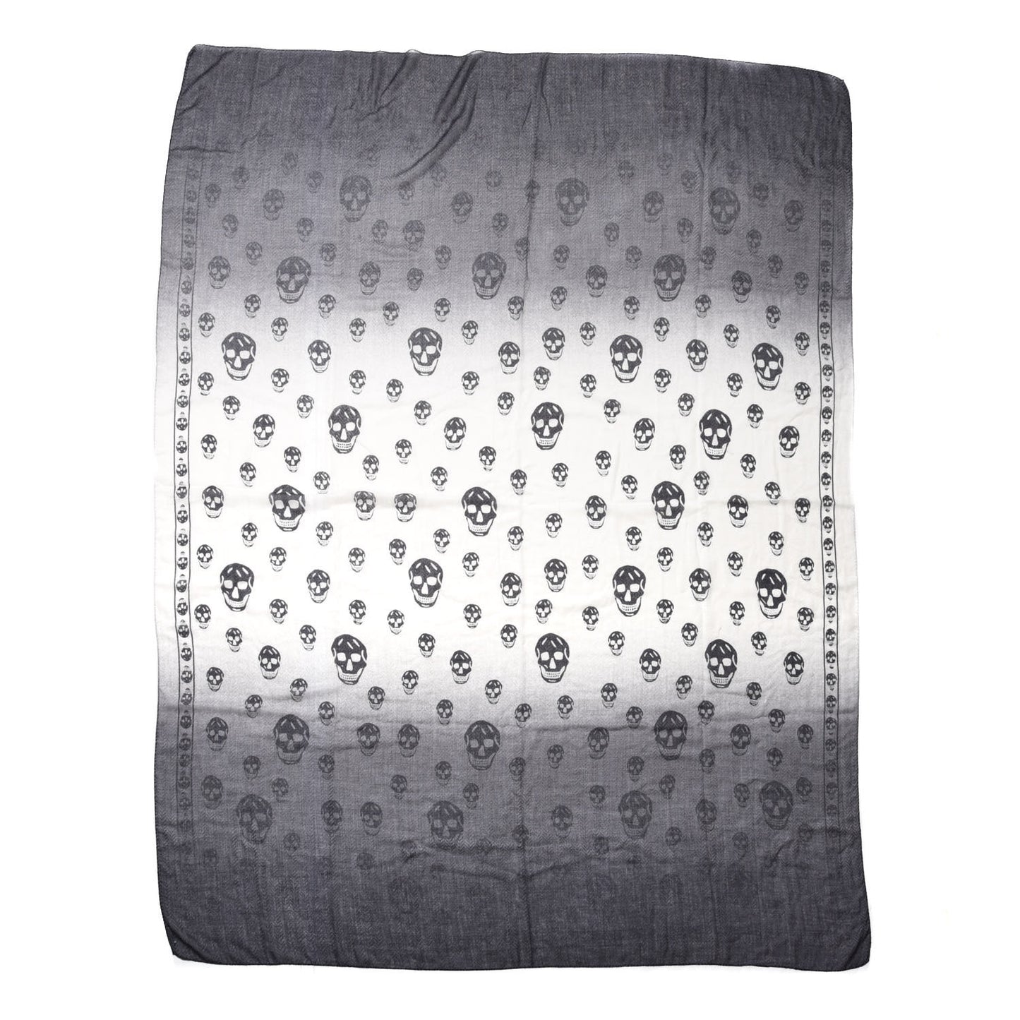 Azlon Modal Ombre Herringbone Skull Scarf Ivory Grey