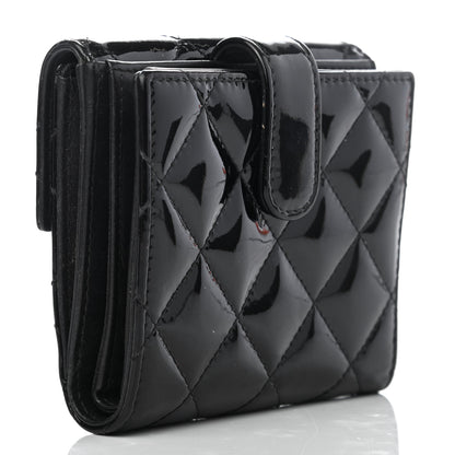 Chanel Patent Quilted Compact French Flap Wallet Black 2 of 4