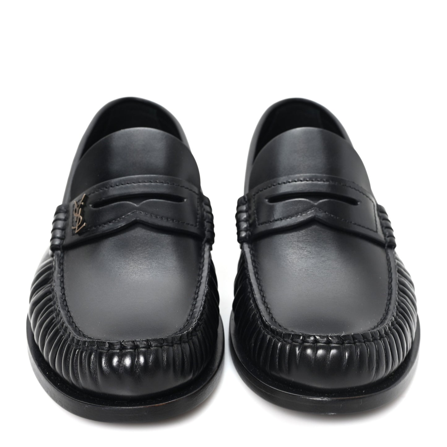 Calfskin Womens Laurent Penny Loafers 37.5 Black